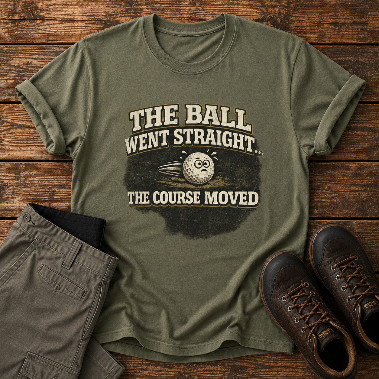 "The Ball Went Straight" Funny Golf Shirt (The Course Moved)
