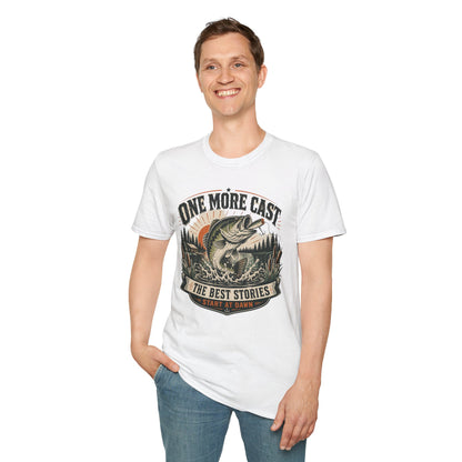 Fishing T-Shirt — "One More Cast" Vintage Bass Tee