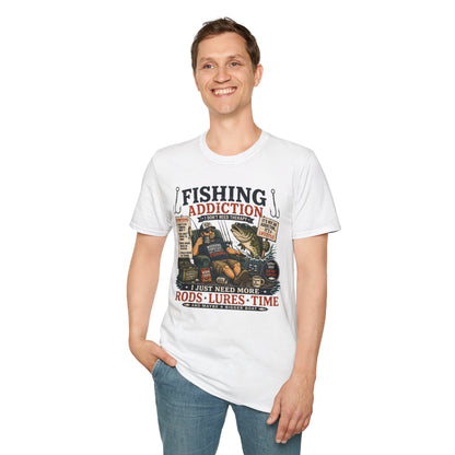 Fishing Addiction T-Shirt — I Don’t Need Therapy, I Need More Rods, Lures & Time
