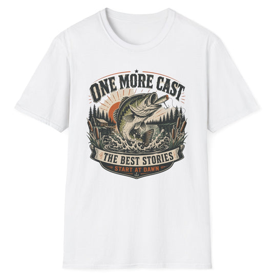 Fishing T-Shirt — "One More Cast" Vintage Bass Tee