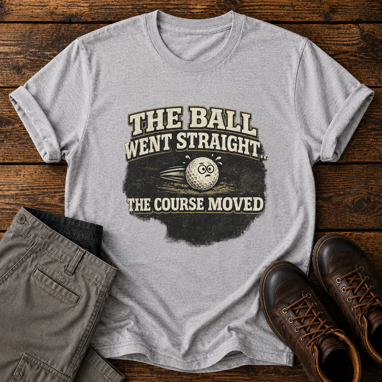 "The Ball Went Straight" Funny Golf Shirt (The Course Moved)