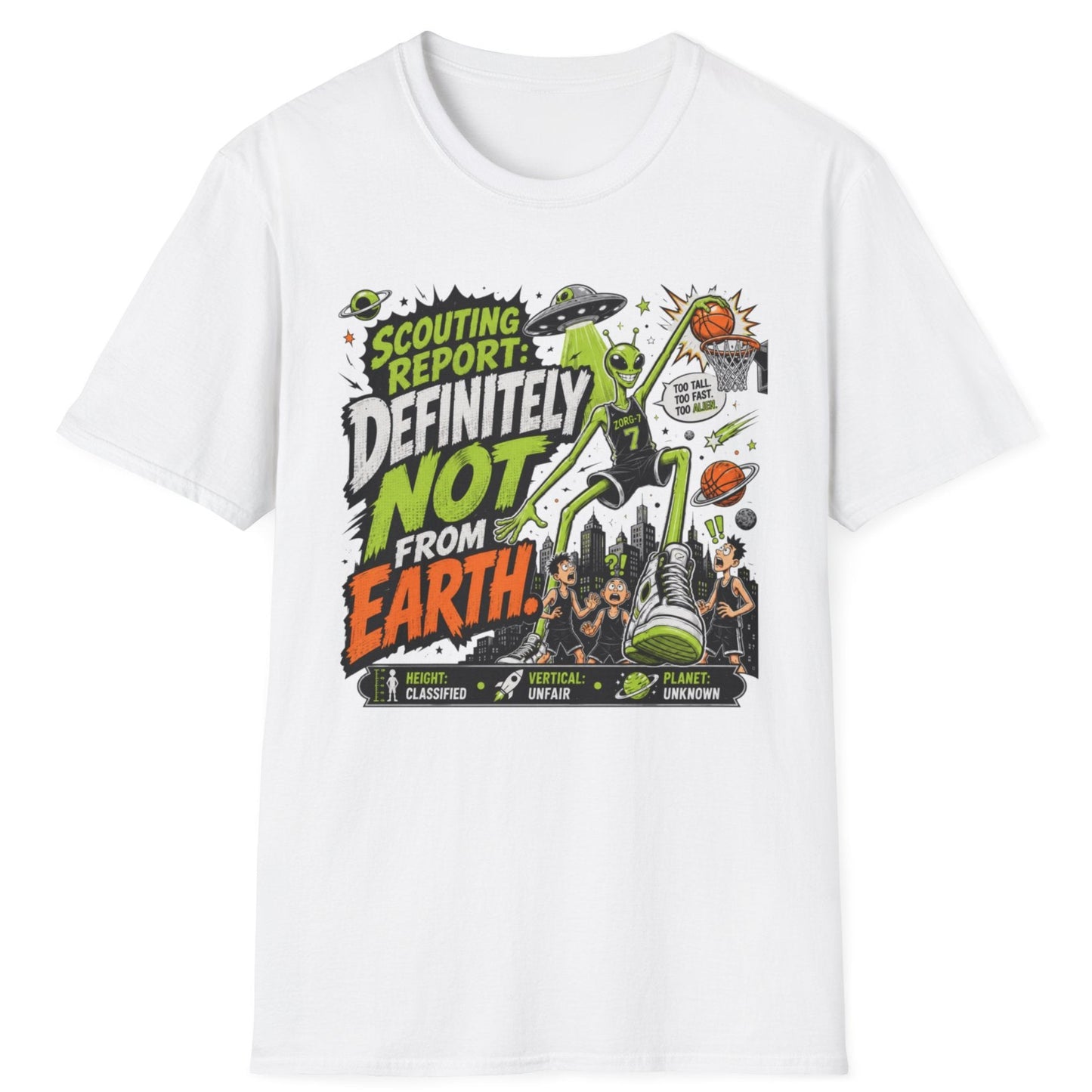 Alien Scouting Report T-Shirt — "Definitely Not From Earth" Funny UFO Graphic Tee